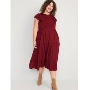 slim fit dress slacks Short Sleeve Flare Midi Dress with Pockets Solid – iconic luxe main image 1